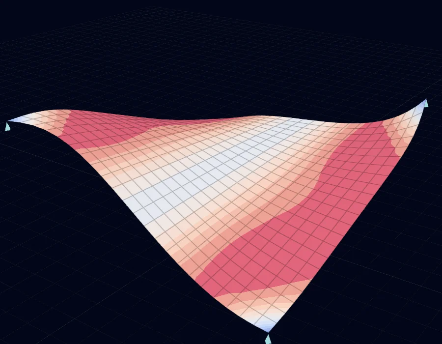 Hypar shell mode shape solved in the browser